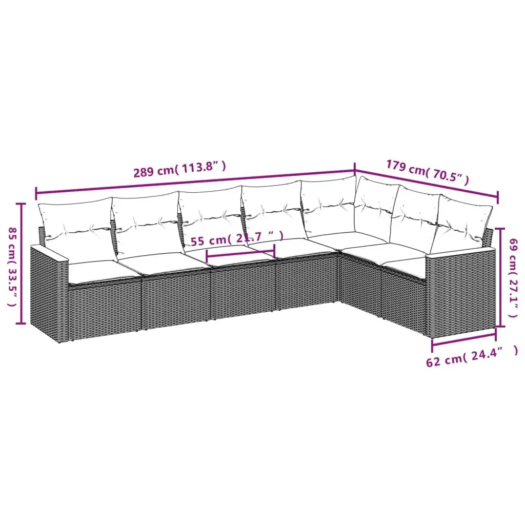 7-Piece Outdoor Modular Sofa Set
