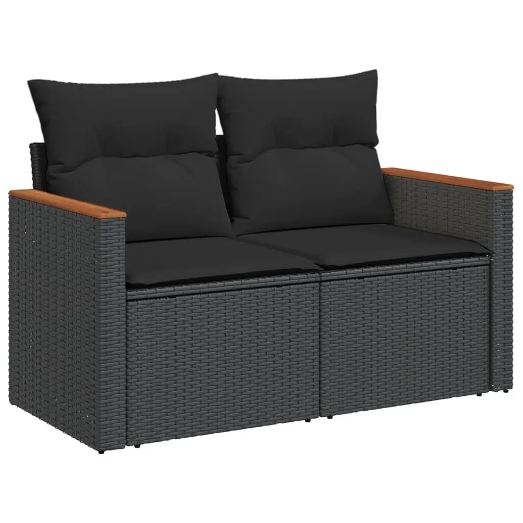 Garden Sofa Set 8 Piece Outdoor Patio Furniture Black Modular