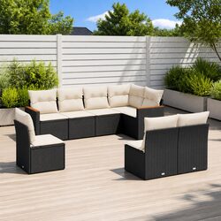 Specifications of Black 8-Piece Outdoor Sofa Set with Cushions