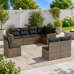 Specifications of 8-Piece Grey Outdoor Garden Sofa Set