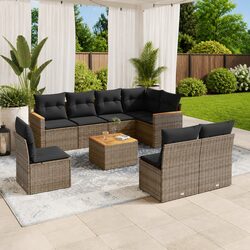 Garden Sofa Set - 9 Pieces, Grey, Modular Design