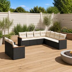 Specifications of 9-Piece Outdoor Sofa Set in Black