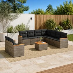 Specifications of 10-Piece Grey Rattan Garden Sofa Set