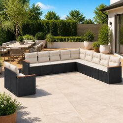 Specifications of Our Modular 11-Piece Black Garden Sofa Set