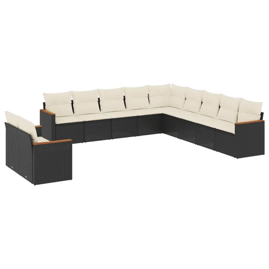 Garden Sofa Set Outdoor Furniture Modular Black 11 Piece