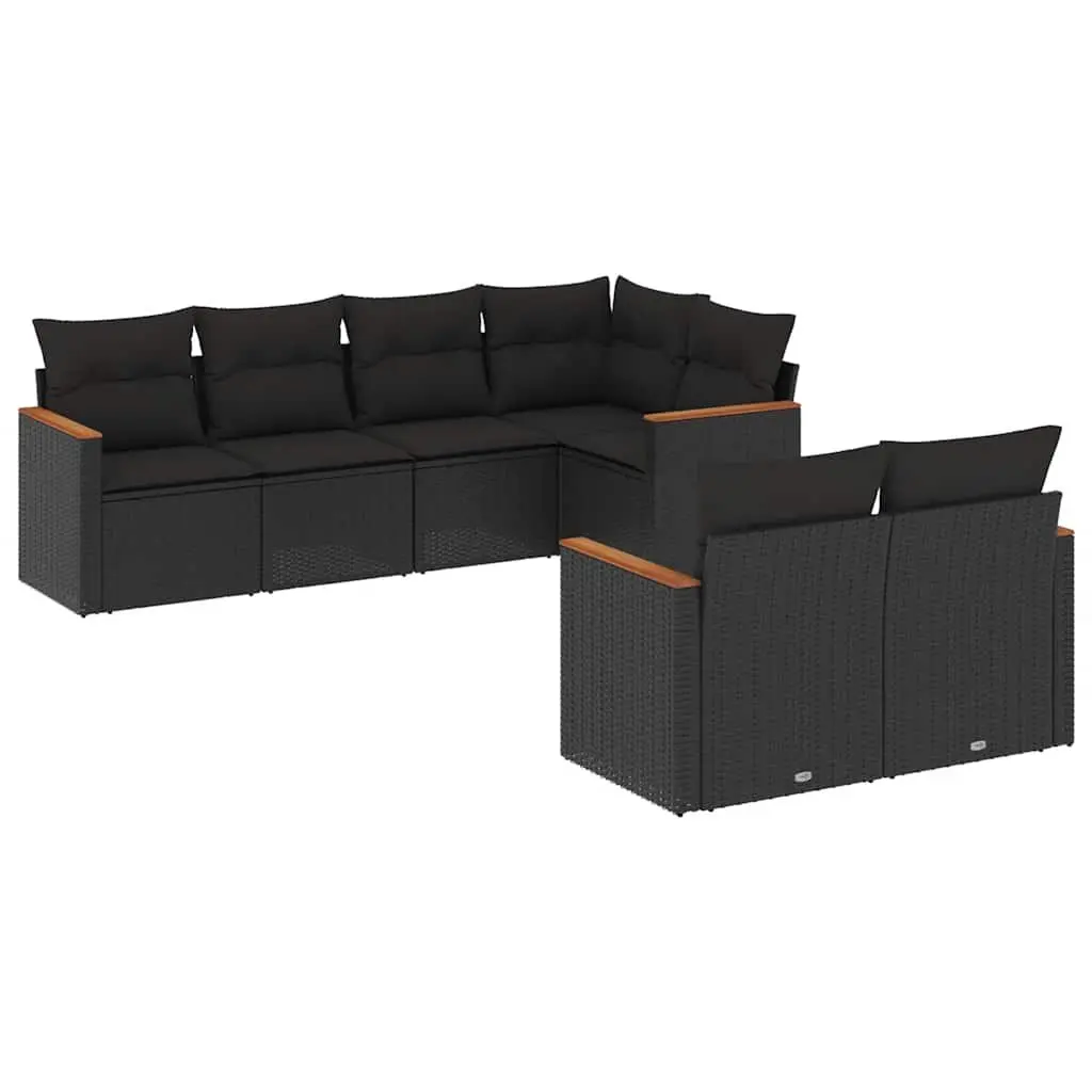 7-Piece Modular Garden Sofa Set in Black