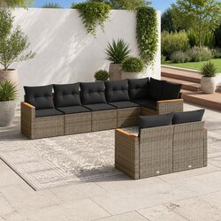 Garden Sofa Set: 8-Piece Modular Grey Design