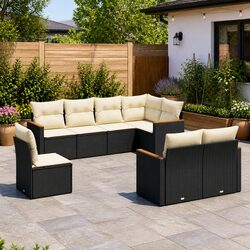 Specifications of 8-Piece Outdoor Sofa Set in Black