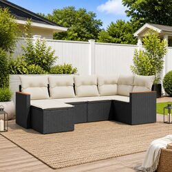 Specifications of Black 6-Piece Modular Garden Sofa Set