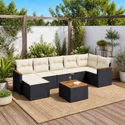 Garden Sofa Set Specifications: 8-Piece Outdoor Furniture