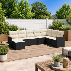 Specifications of 8 Piece Black Modular Garden Sofa Set