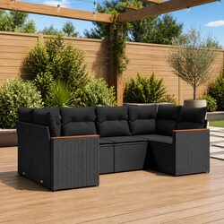 Specification-Rich 6-Piece Garden Sofa Set with Cushions