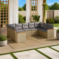 9-Piece Modular Garden Sofa Set: Dimensions & Materials