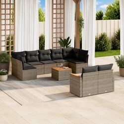 10 Piece Grey Garden Sofa Set: Dimensions and Specs