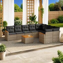 10-Piece Grey Outdoor Sofa Set: Specs and Features