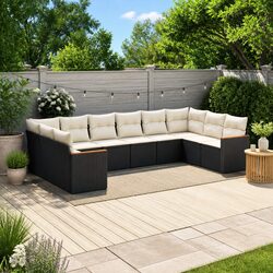 Specifications of 10 Piece Garden Sofa Set with Cushions