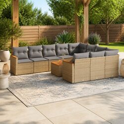 Specifications of 11-Piece Beige Modular Garden Sofa Set