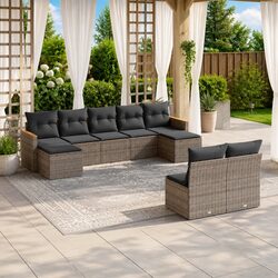 9 Piece Outdoor Garden Sofa Set - Grey Rattan Specifications