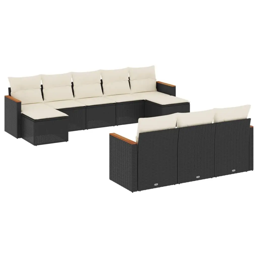 Garden Sofa Set Outdoor Furniture Patio Seating 10 Piece Black