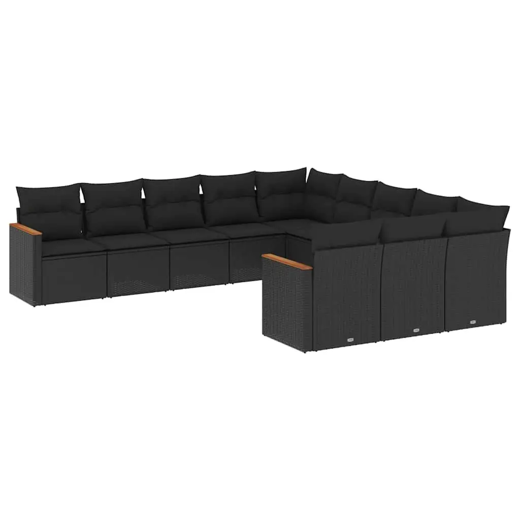 Garden Sofa Set Outdoor Furniture Patio Modular 11 Piece Black