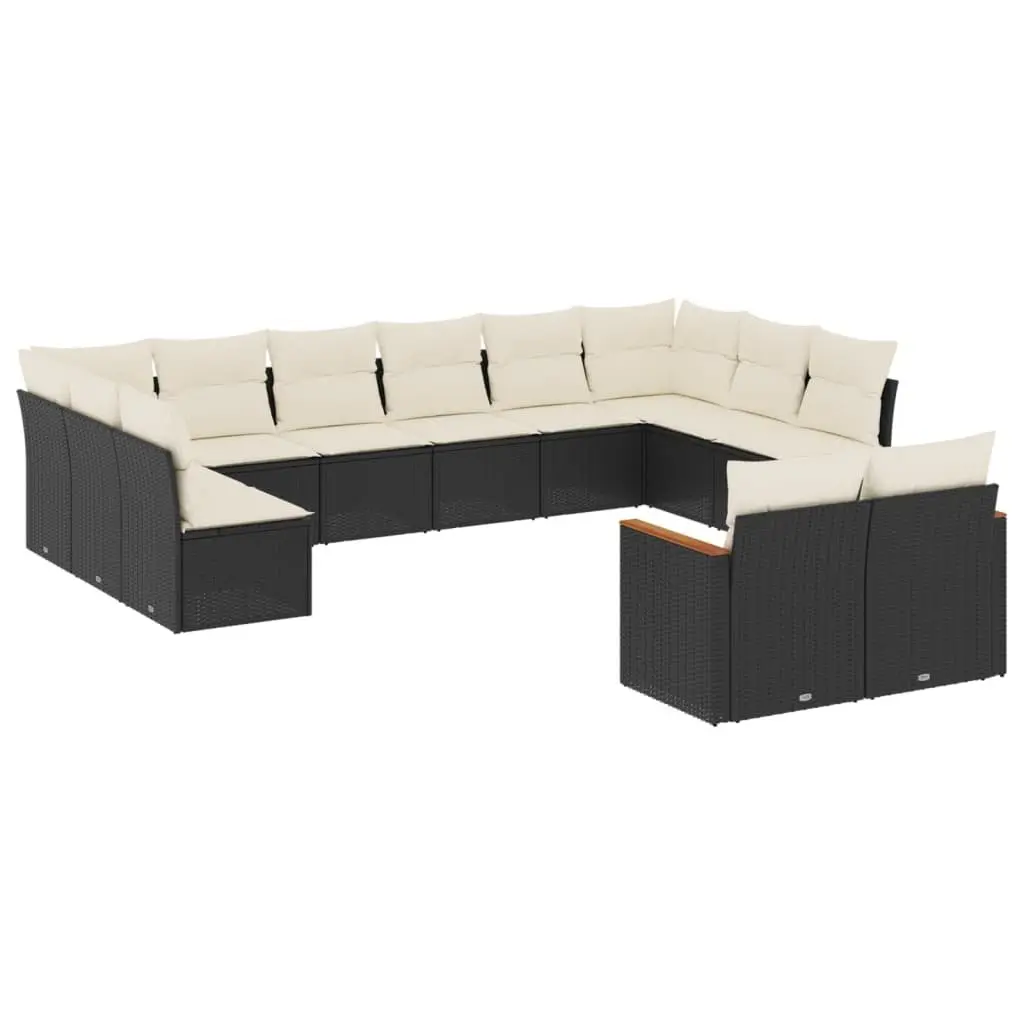 Garden Sofa Set Outdoor Patio Furniture 12 Piece Modular Black
