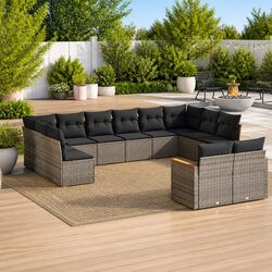 Specifications of 12-Piece Garden Sofa Set with Grey Cushions