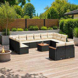 13 Piece Modular Outdoor Furniture Set with Rattan