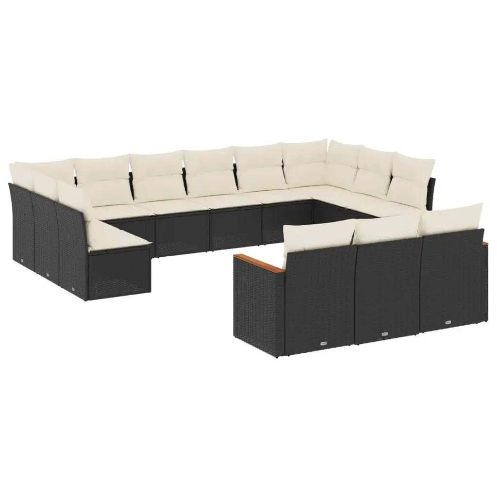 Garden Sofa Set 13 Piece Outdoor Furniture Patio Rattan Black Modular Seating