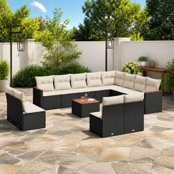 Garden Sofa Set 13 Piece Outdoor Furniture Patio Rattan Black Modular Lounge