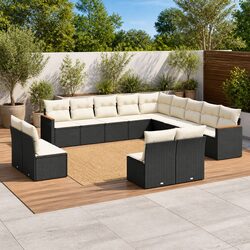 Specifications for 13-Piece Garden Sofa Set: Black Modular Furniture