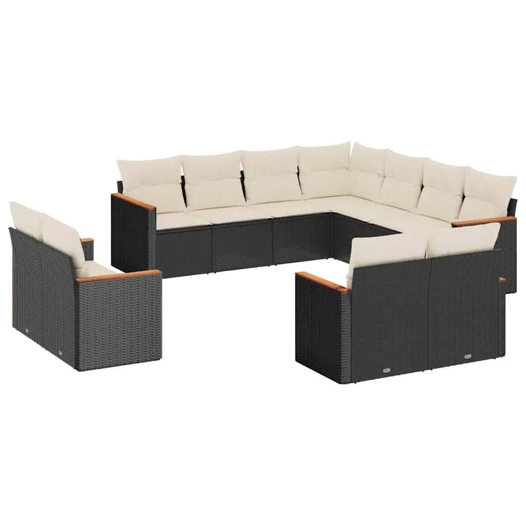 Garden Sofa Set Outdoor Furniture Patio Lounge 11 Piece Black