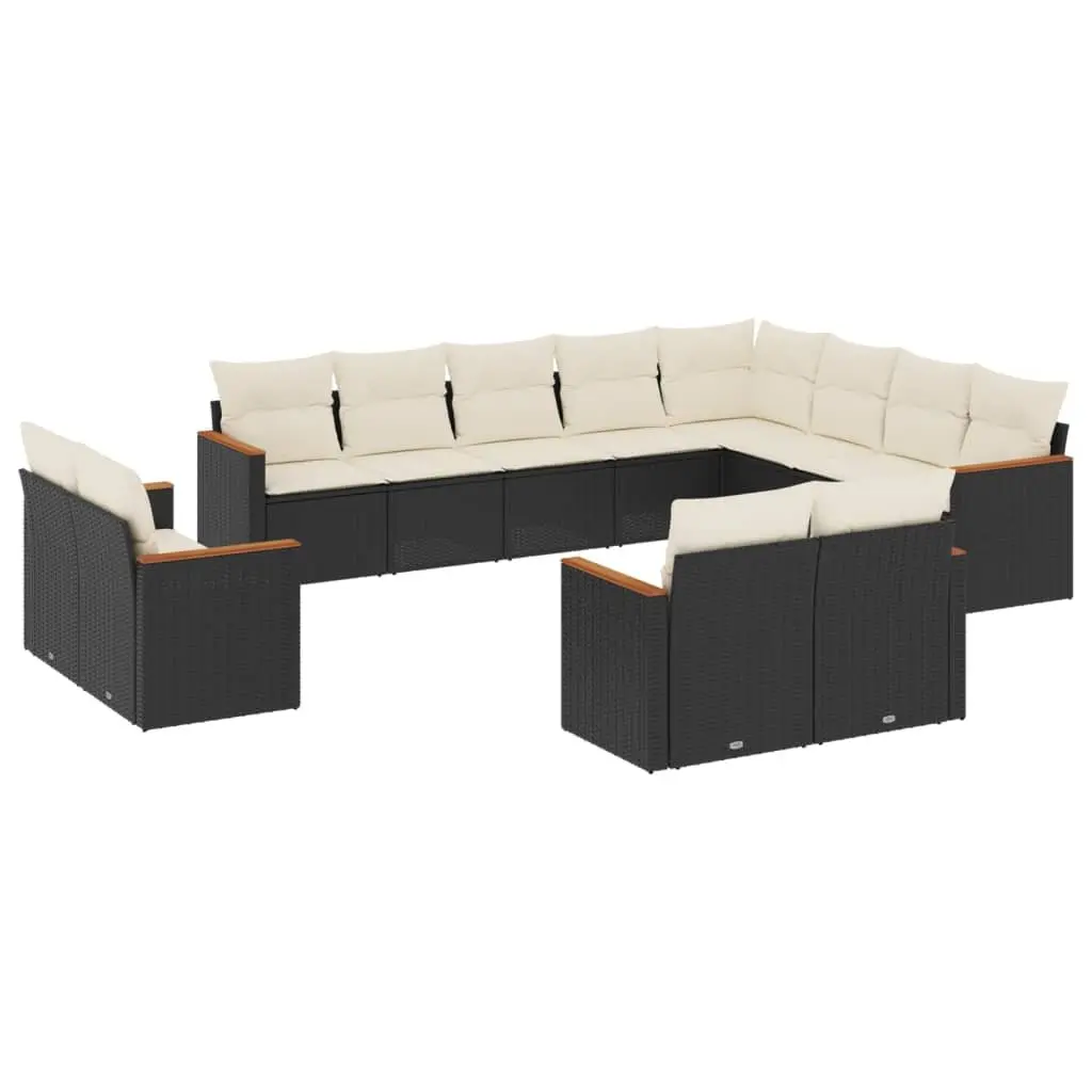 Garden Sofa Set 12 Piece Outdoor Furniture Patio Sectional Black Modular