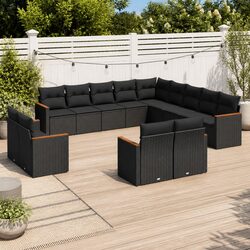 Garden Sofa Set 13 Piece Outdoor Furniture Patio Seating Modular Black