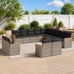 Detailed Specs for 13-Piece Outdoor Sofa Set in Grey