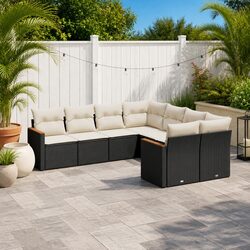 Specifications of 8-Piece Modular Black Rattan Sofa Set