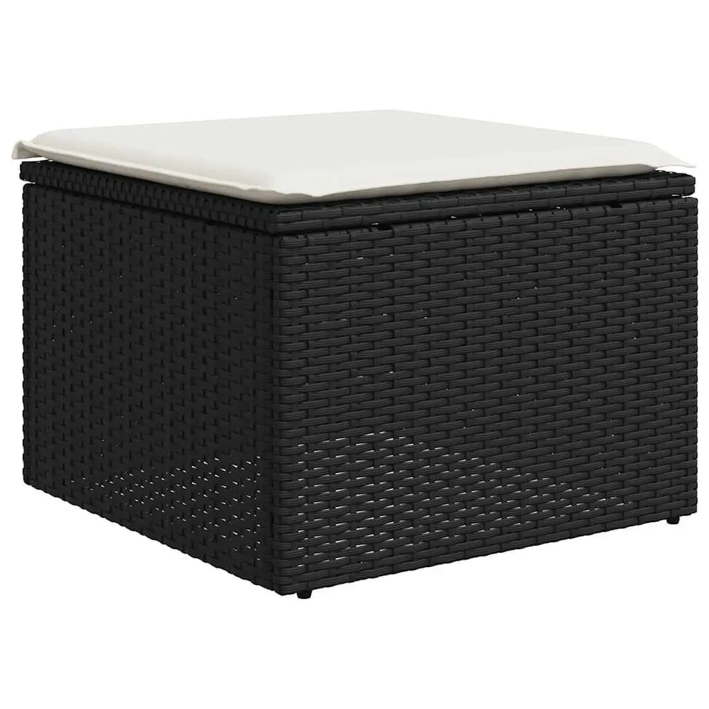 Garden Sofa Set Outdoor Patio Furniture 11 Piece Modular Rattan Black Cushions