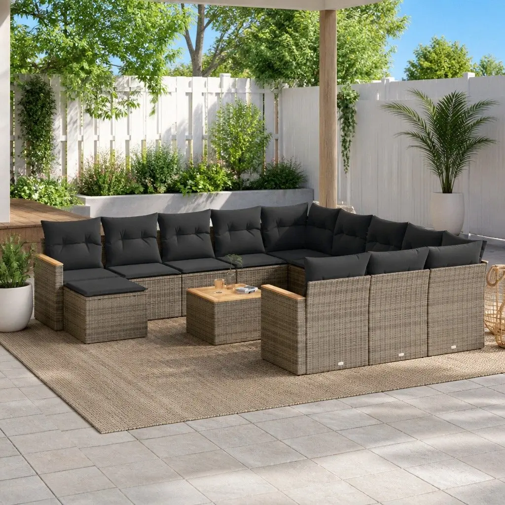 Garden Sofa Set 13 Pieces Grey with Durable Construction