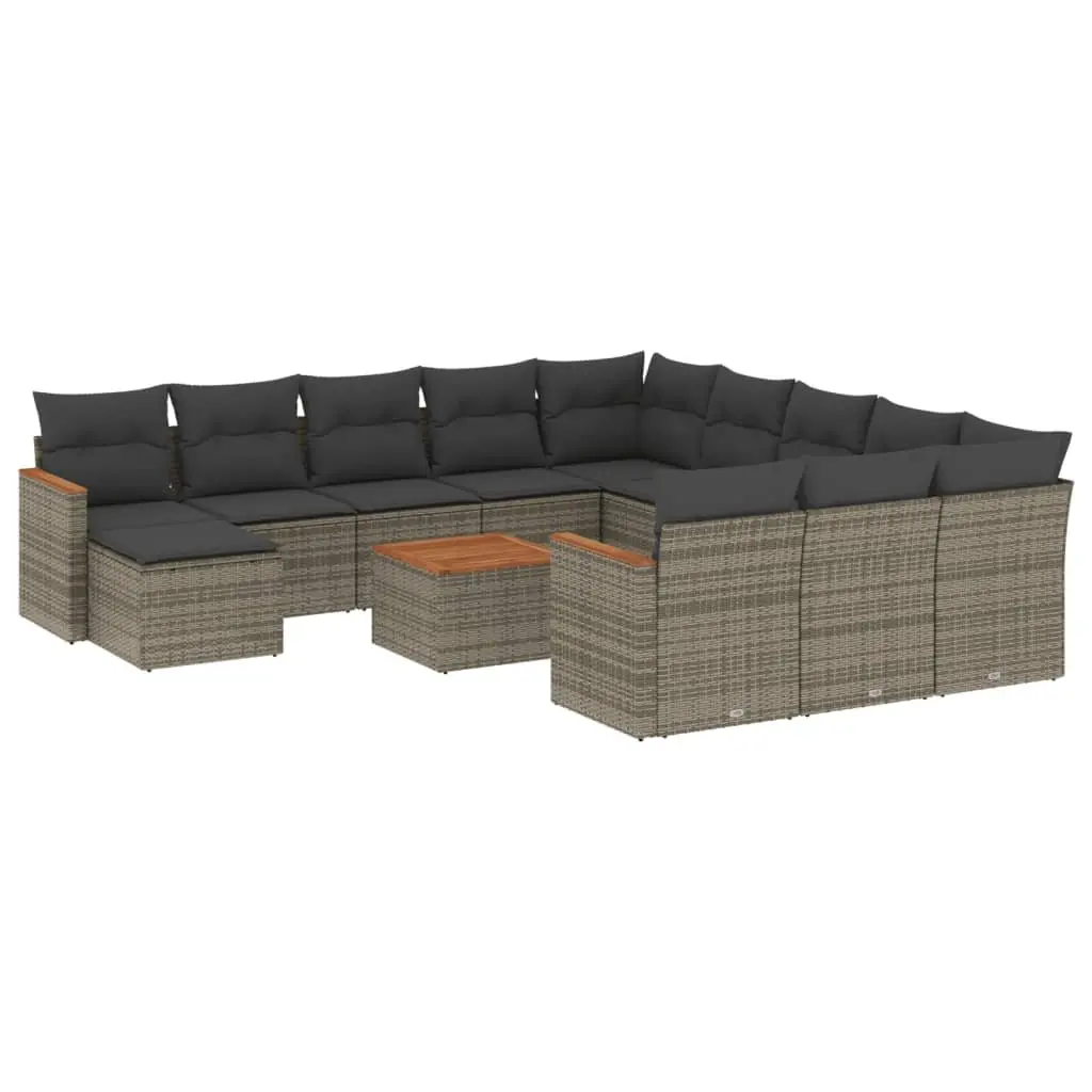 Garden Sofa Set 13 Pieces Grey with Durable Construction