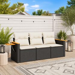 Specifications of the Black 3-Piece Garden Sofa Set