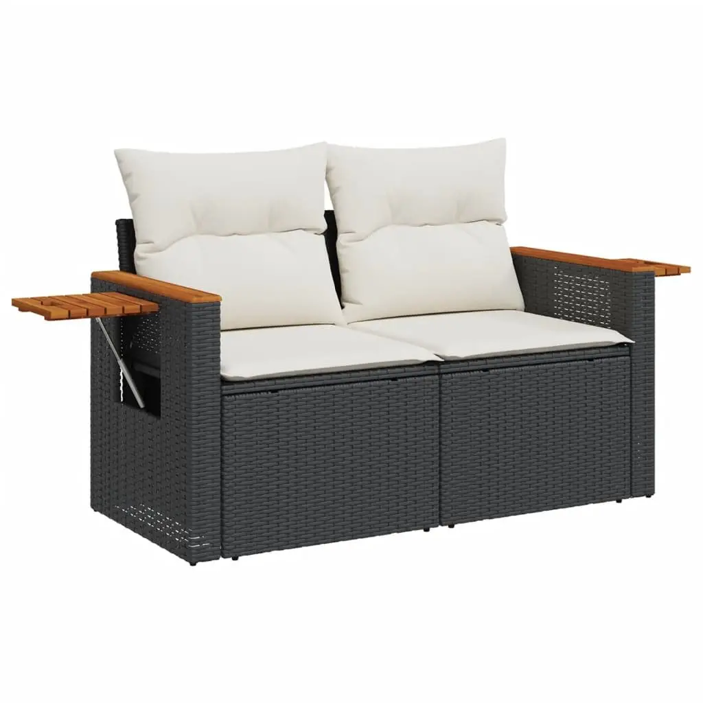 Black 3-Piece Garden Sofa Set