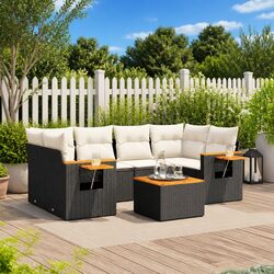 Specifications of 7 Piece Outdoor Sofa Set with Black Rattan