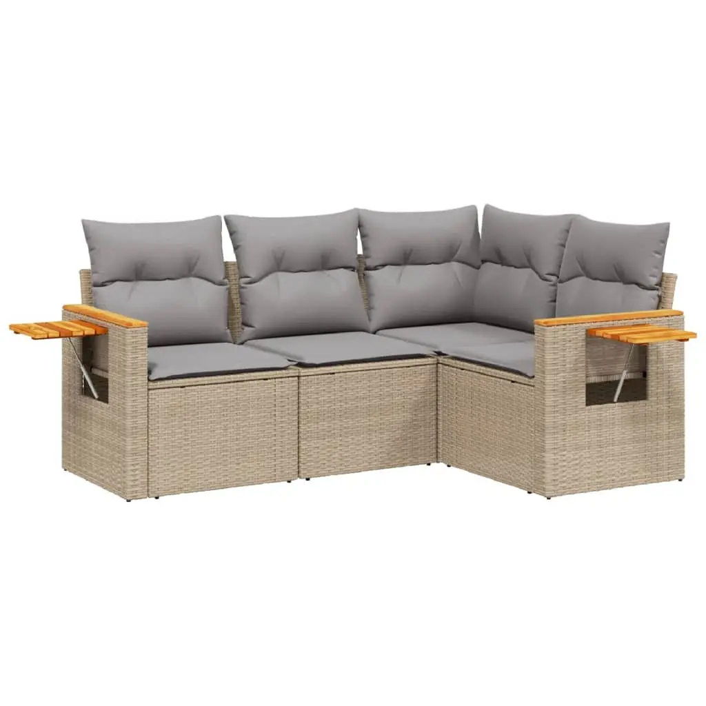 4-Piece Outdoor Sofa Set in Beige