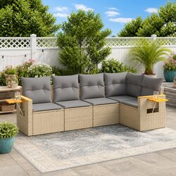 5 Piece Garden Sofa Set: Dimensions and Materials