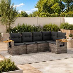 Specifications of 5 Piece Grey Rattan Garden Sofa Set