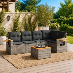 Specifications of 6-Piece Outdoor Sofa Set in Grey