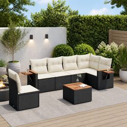 7 Piece Modular Garden Sofa Set with Cushions