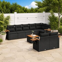Specifications for 9-Piece Black Garden Sofa Set