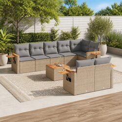 Specifications for 9-Piece Modular Garden Sofa Set in Grey