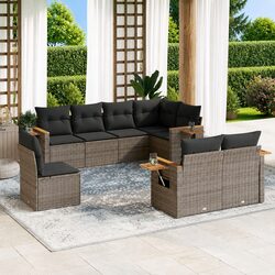 Specifications of 8-Piece Outdoor Grey Sofa Set