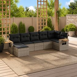 Specifications of the 7-Piece Grey Rattan Garden Sofa Set